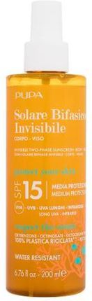 Pupa Invisible Sunscreen Two-Phase Spf15 Preparat Do Opalania Ciała 200 ml