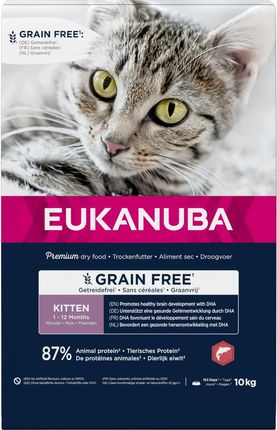 Eukanuba Grain Free sucha karma dla rosnących kociąt bogata w łososia 10kg