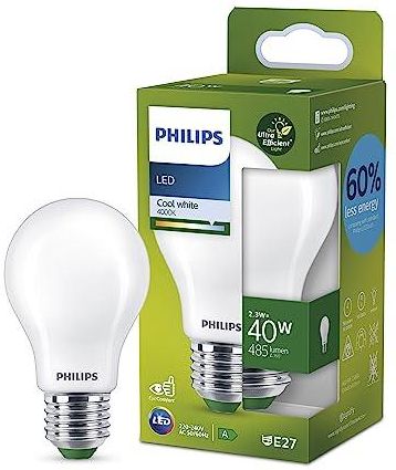 Philips LED Żarówka Ultra energooszczędna 2,3W (40W) A60 E27 chłodna biel (929003623301)
