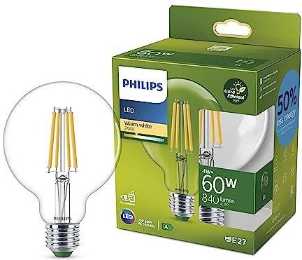 Philips LED Żarówka Ultra energooszczędna 4W (60W) G95 E27 ciepła biel (929003642501)