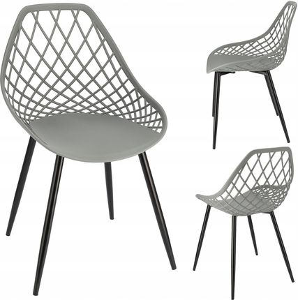 Krzesło ARANDA plastikowe szare + czarne nogi