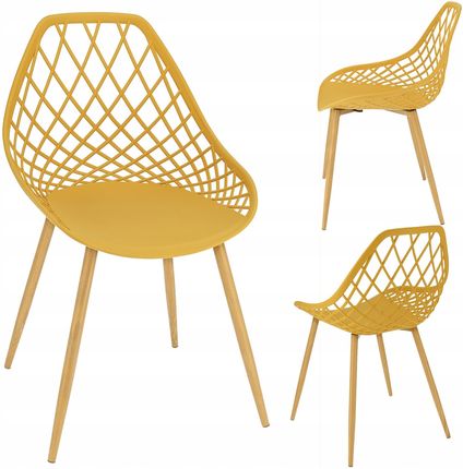Krzesło ARANDA plastikowe musztardowe