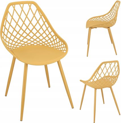 Krzesło ARANDA plastikowe musztardowe