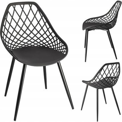 Krzesło ARANDA plastikowe czarne + czarne nogi