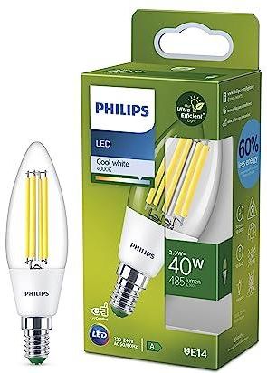Philips LED Żarówka Ultra energooszczędna 2,3W (40W) B35 E14 chłodna biel (929003626001)