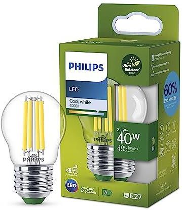 Philips LED Żarówka Ultra energooszczędna 2,3W (40W) P45 E27 chłodna biel (929003626501)