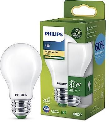 Philips LED Żarówka Ultra energooszczędna 2,3W (40W) A60 E27 ciepła biel (929003622901)