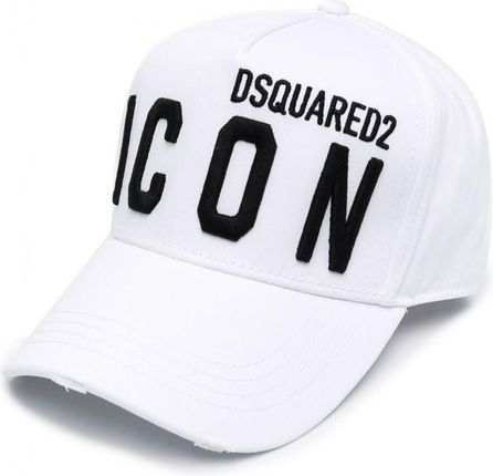 DSQUARED2 ICON włoska czapka z daszkiem WHITE