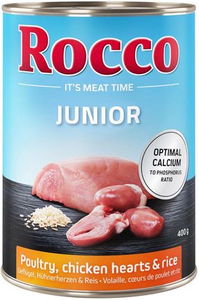 Rocco Junior Serca Kurze Z Ryżem I Wapniem 12x400g