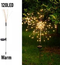 2x Dmuchawiec solarny puszysta kula ciepłych światełek 40 drucików 120 led