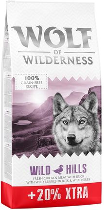 Wolf Of Wilderness Bez Zbóż Wild Hills Kaczka 14,4kg