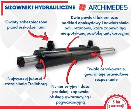 Cylinder Hydrauliczny - Siłownik Jednostronny Pomocniczy Do Zetor Smn.50.250, 701180451 Archimedes