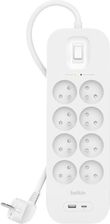 Belkin Listwa przeciwprzepięciowa SurgePlus 8xFR 1xUSB-A 1xUSB-C 900J 2M