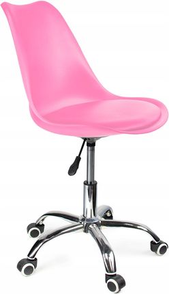 Krzesło Młodzieżowe Obrotowe Róż Pink Z Poduszką