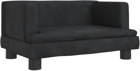 Sofa Dla Dzieci Czarna 60X40X30 Cm Aksamit