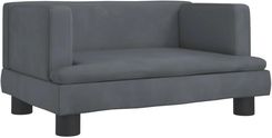 Zdjęcie Sofa Dla Dzieci Ciemnoszara 60X40X30 Cm Aksamit - Sopot
