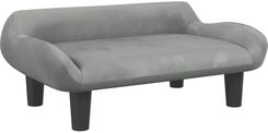 Zdjęcie Sofa Dla Dzieci Jasnoszara 70X40X24 Cm Aksamit - Jastarnia