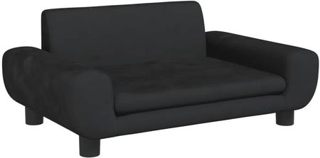Sofa Dla Dzieci Czarna 70X45X33 Cm Aksamit