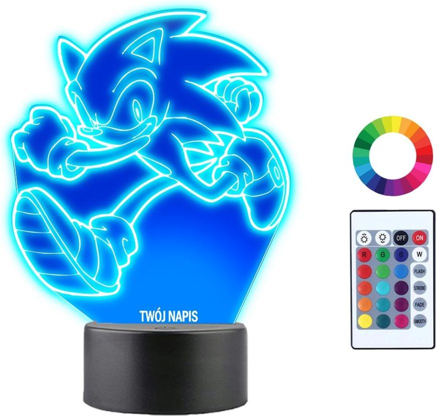 Lampka Nocna 3D Led Sonic Imię Grawer - Opinie i atrakcyjne ceny na ...