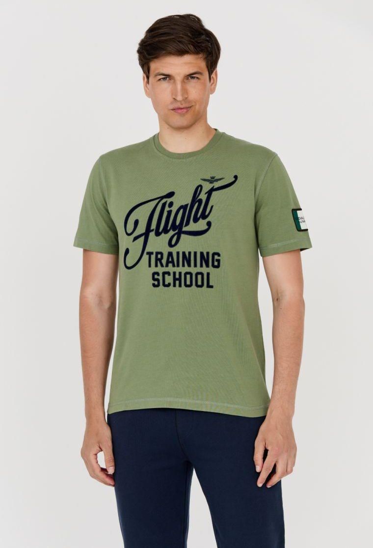 AERONAUTICA MILITARE Zielony t shirt Flight Training School