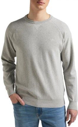 LEE RAGLAN CREW KNIT MĘSKI SWETER KLASYCZNY LOGO GREY MELE L83PKH37