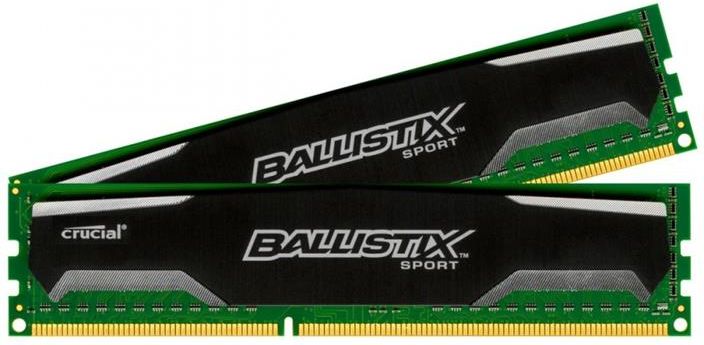 Crucial 8GB kit 4GBx2 DDR3 Ballistix Sport UDIMM (BLS2CP4G3D1609DS1S00CEU)