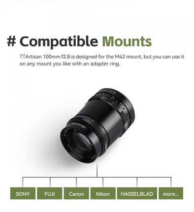 Obiektyw do aparatu TTArtisan 100mm F2.8 Bubble Bokeh M42