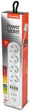 Przedłużacz CW 4x gniazdo euro, 4x USB biały 2m