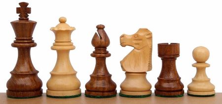 Sunrise Chess & Games Figury szachowe French Akacja indyjska/Bukszpan 3,75 cala CHI102S375