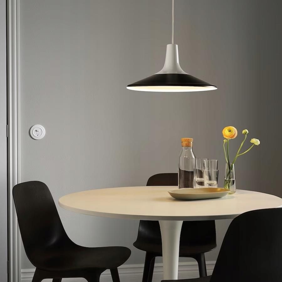 Ikea Fyrtiofyra Lampa Wisząca Czarny Biały 38 Cm (50527269
