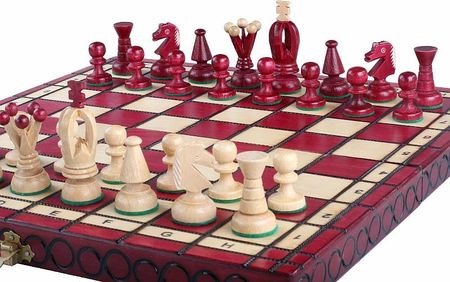 Sunrise Chess & Games Szachy Królewskie Średnie (35x35cm) wiśnia CH112CHERRY