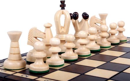 Sunrise Chess & Games Szachy Królewskie Małe (30x30cm) CH113BROWN