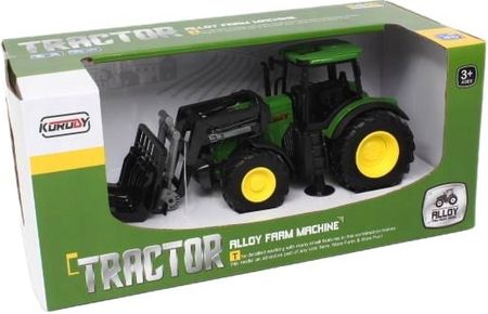 Madej Traktor Ciągnik Zielony Z Widłami