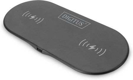 Ładowarka bezprzewodowa DIGITUS indukcyjna 15W Qi Duo-Power 1m USB-C czarna