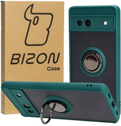 Bizon Etui Case Hybrid Ring Do Google Pixel 7A Ciemnozielone
