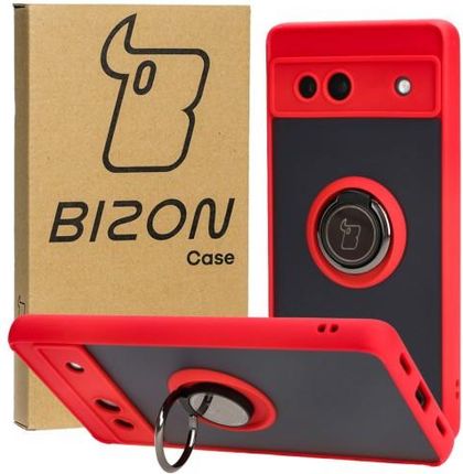 Bizon Etui Case Hybrid Ring Do Google Pixel 7A Czerwone