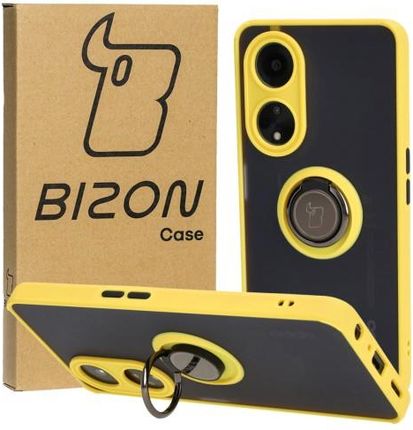 Bizon Etui Case Hybrid Ring Do Oppo A98 5G Żółte