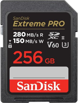 SANDISK SDSDXEP-256G-GN4IN KARTA SANDISK EXTREME PRO SDXC 256GB - 280/150 MB/s V60 UHS-II