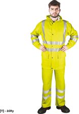 R.E.I.S. Kplpufluo Wysokiej Jakości Komplet Przeciwdeszczowy Z Elastycznego Materiału O Wysokiej Wytrzymałości Żółty 3Xl