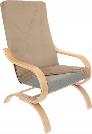 Pokrowiec Na Fotel Finka Szary Beż Welur Elastyczn