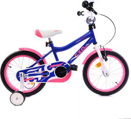 Midex Rower Dla Dziewczynki Niebieski Boczne Kółka 16
