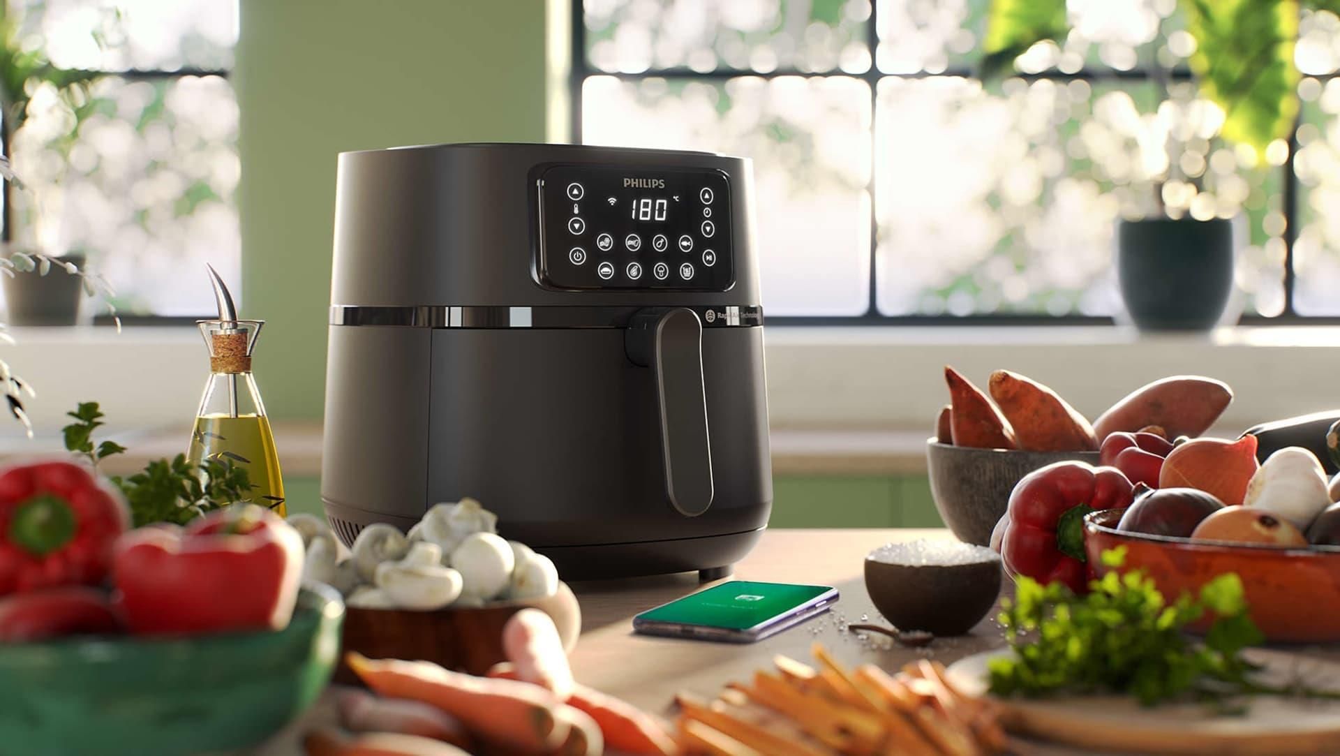 PHILIPS XXL Connected HD9285/96 Air Fryer (Wi-Fi) z formą do pieczenia i  rusztem grillowym Frytkownica beztłuszczowa - niskie ceny i opinie w Media  Expert