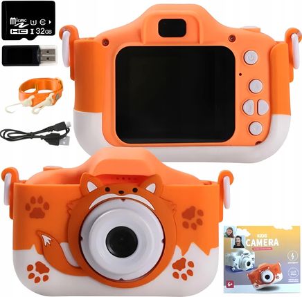 Zeetech Aparat Dla Dzieci Kamera Zabawka 40Mpx +Karta 32Gb Pomarańczowy