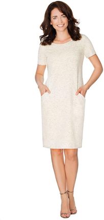 Sukienka z krótkim rękawem, z kieszeniami  (419 Biały piprzowy, S/38)