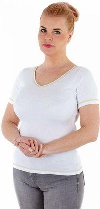Letnia bluzka ,krótki rękaw,bawełna New (Biały, S/38)