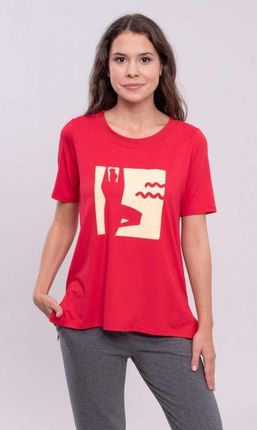 T-shirt damski,yoga,krótki rękaw ,S-2xl (Czerwona śliwka, L/42)