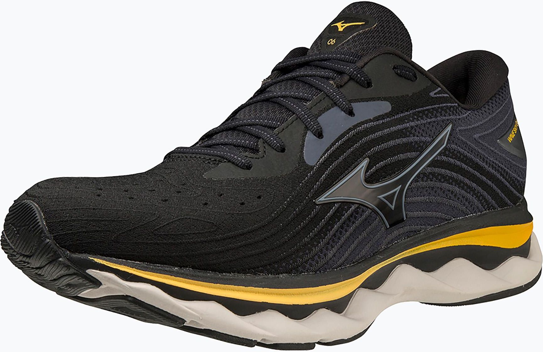 Mizuno Men's Wave Sky 6 Running Shoes Black/Tradewinds Size 14 2E Wide US