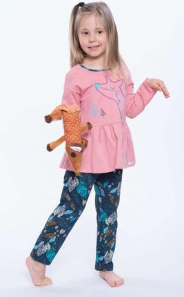 Piżamka dziewczeca,myszka,roz 98-128,długi rękaw,spodnie  (062 Róż malwa, 128)