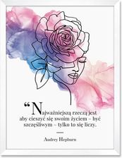 Iwall Studio Obraz Line Art Audrey Hepburn Biała Rama