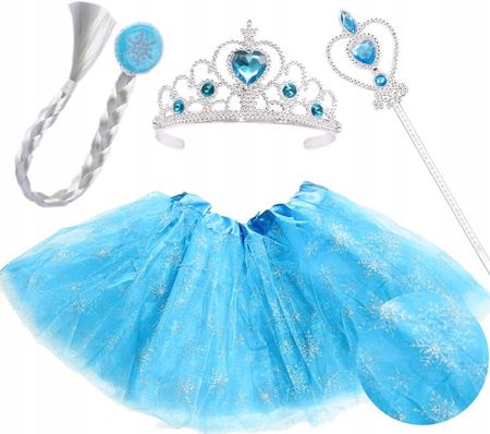 Strój kostium Elsa Kraina Lodu księżniczka korona